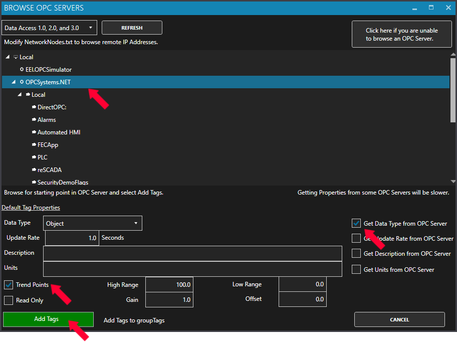 Browse OPC Server