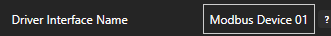 Modbus Driver Interface Name