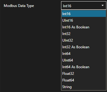 Modbus Data Type