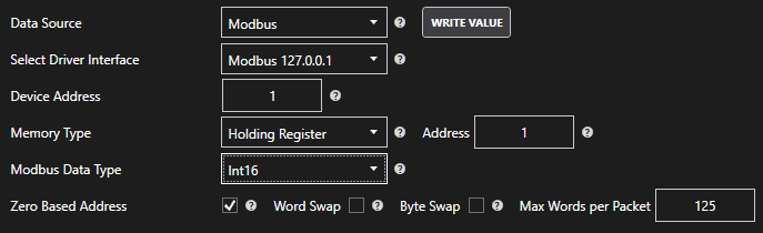 Modbus Memory Location