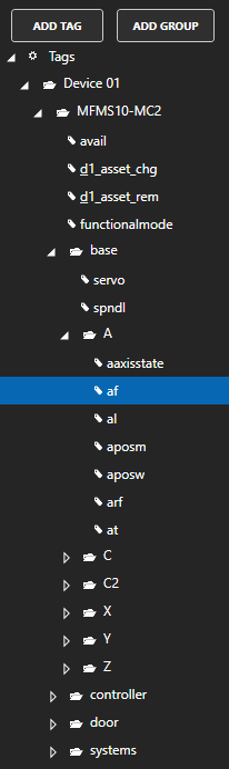 MTConnect Tag List