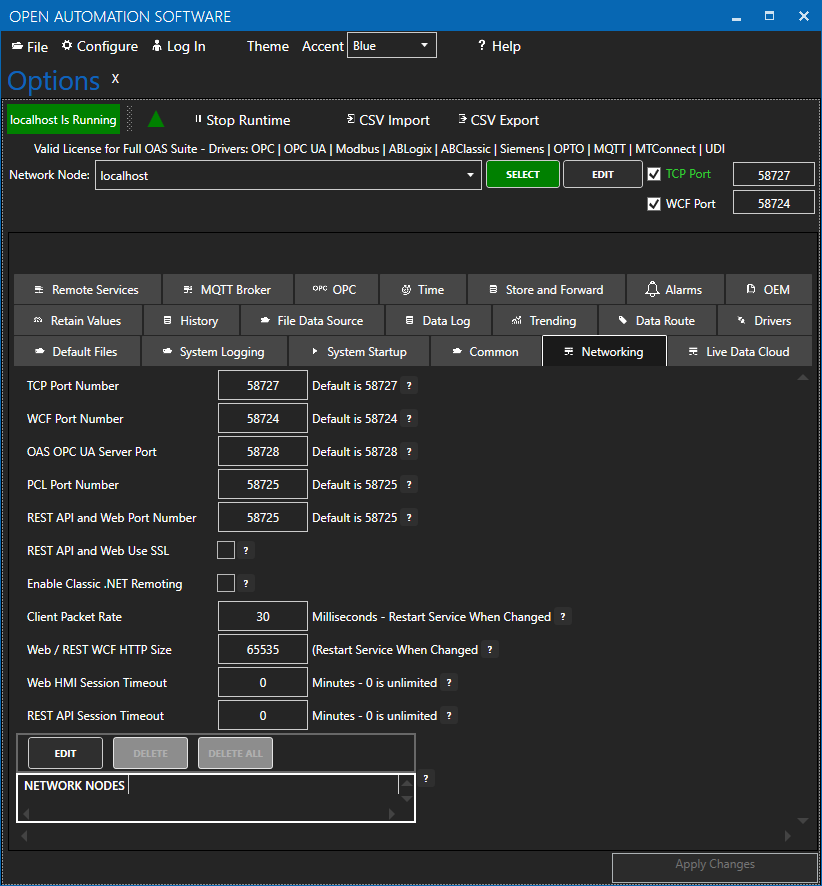 REST API Network Settings