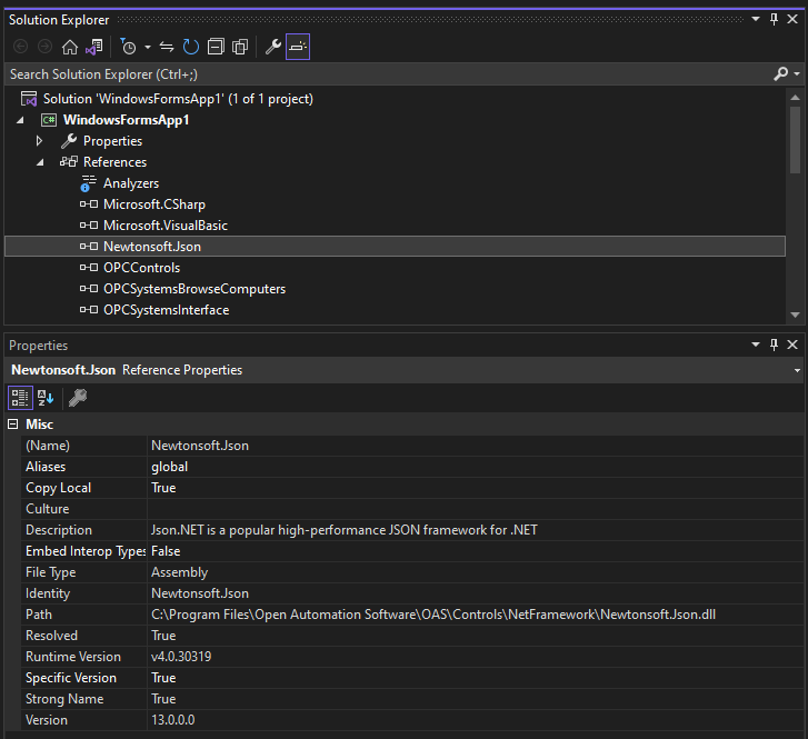 Newtonsoft.Json Assembly Reference
